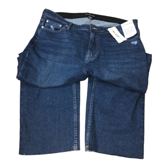 Calvin Klein jeans hi rise straight fit distressed frayed hem jeans size 16W new - Picture 3 of 16